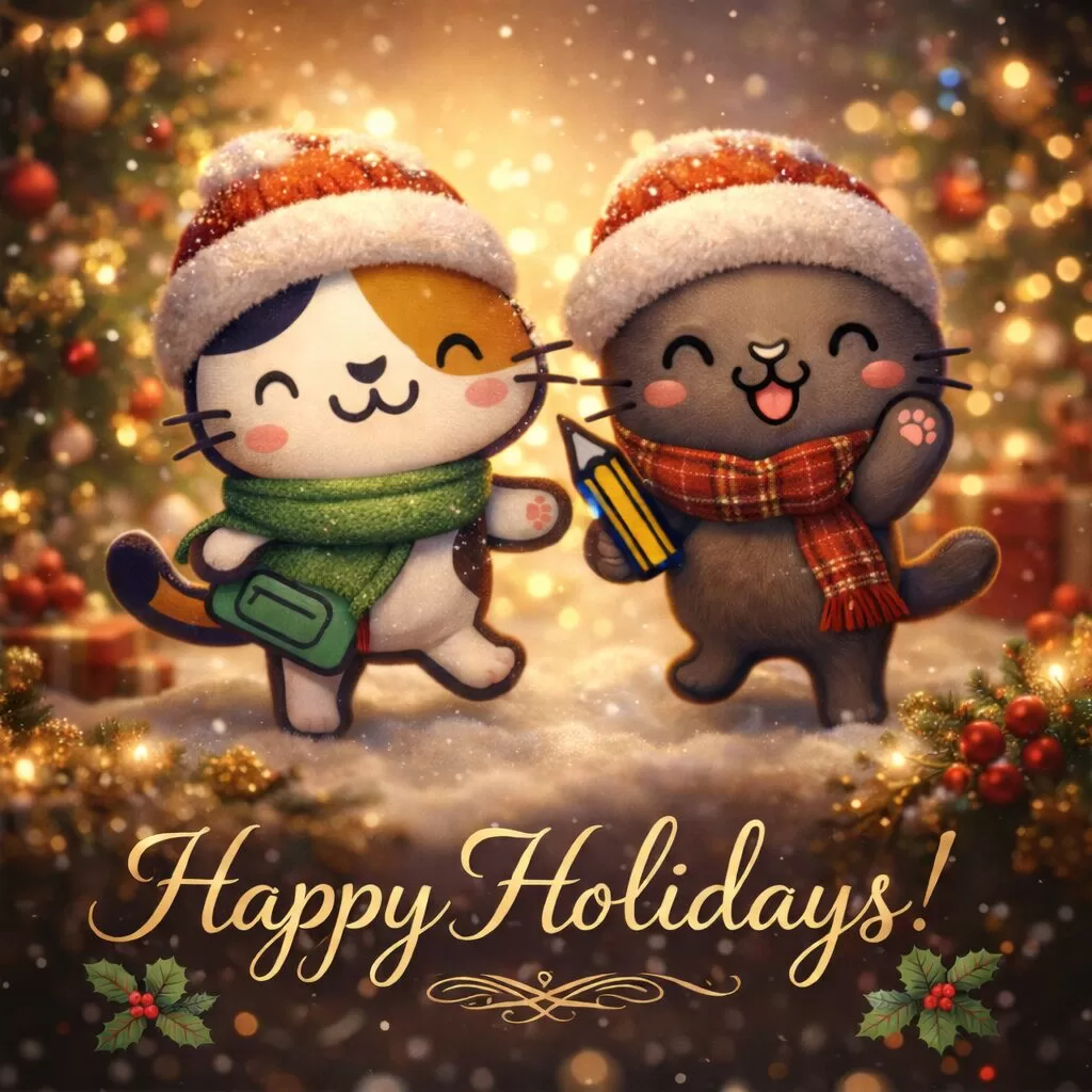😸Season’s Greetings from Feline English Academy